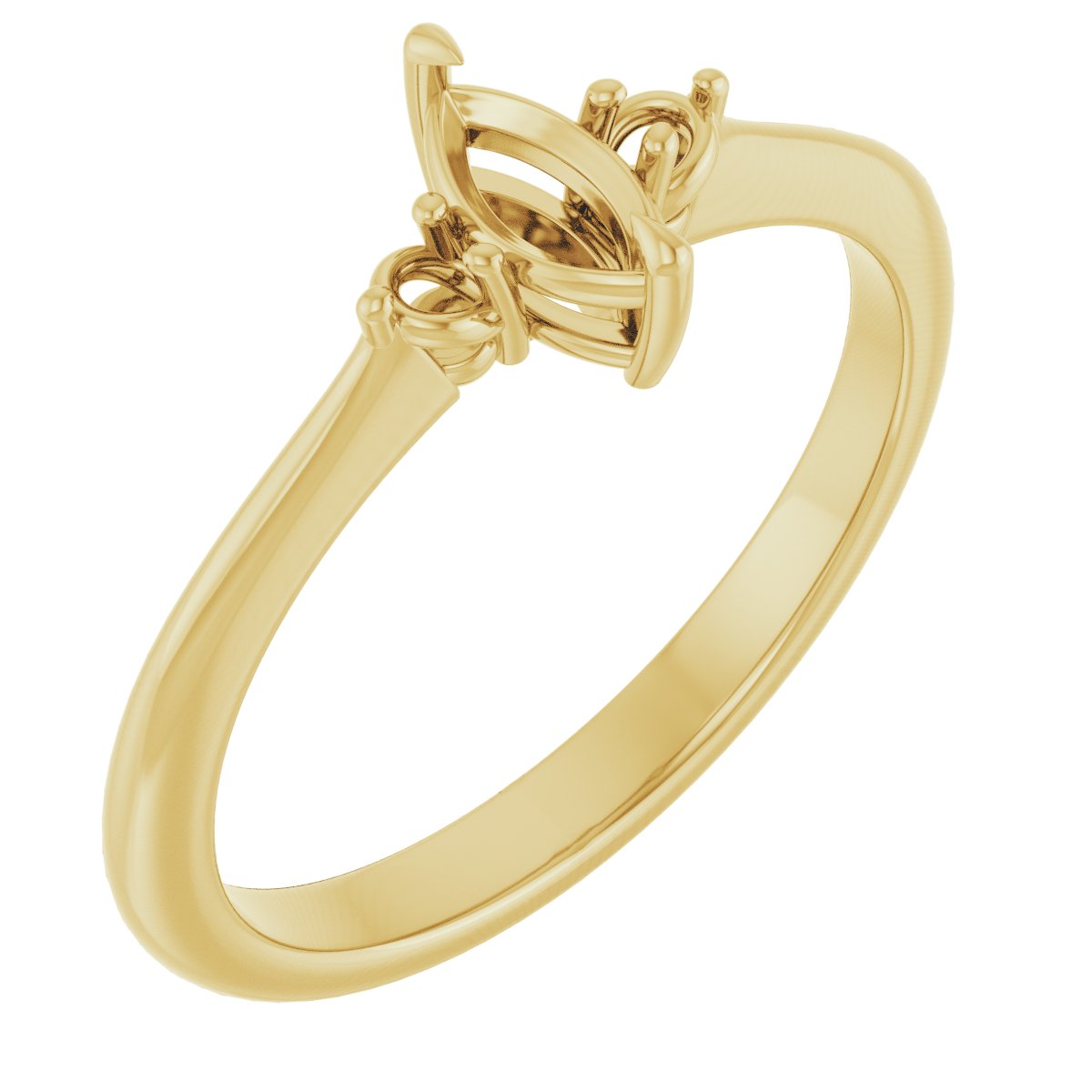 Claw-Prong Accented Engagement Ring