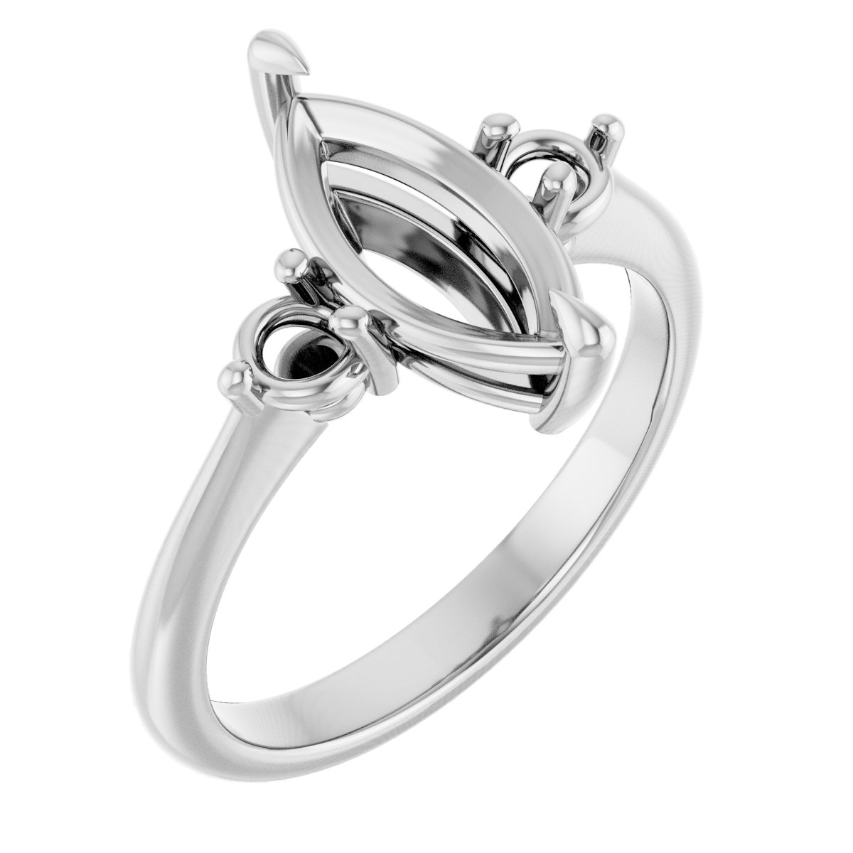 Claw-Prong Accented Engagement Ring