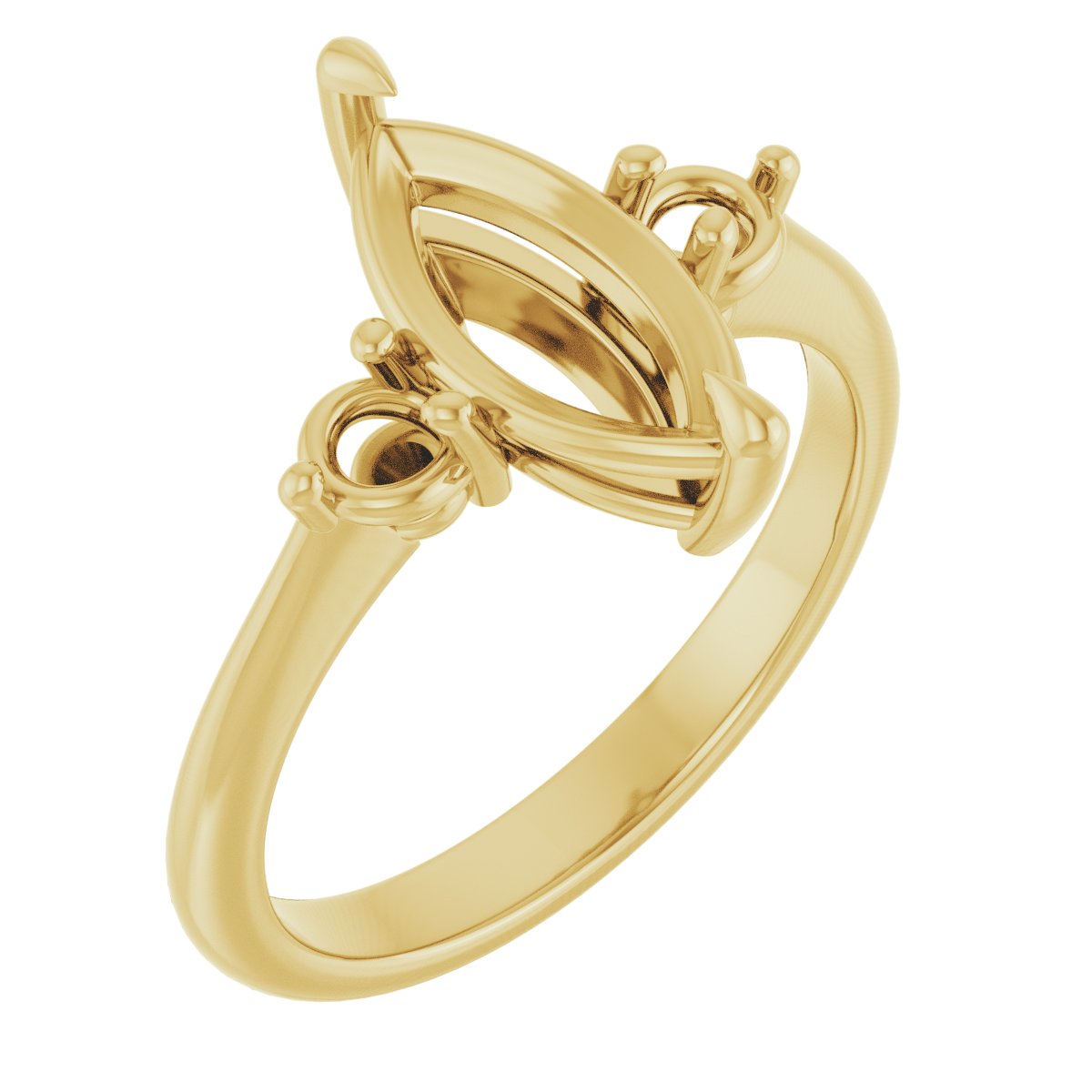 Claw-Prong Accented Engagement Ring