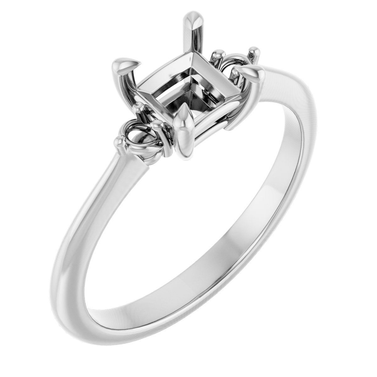 Claw-Prong Accented Engagement Ring