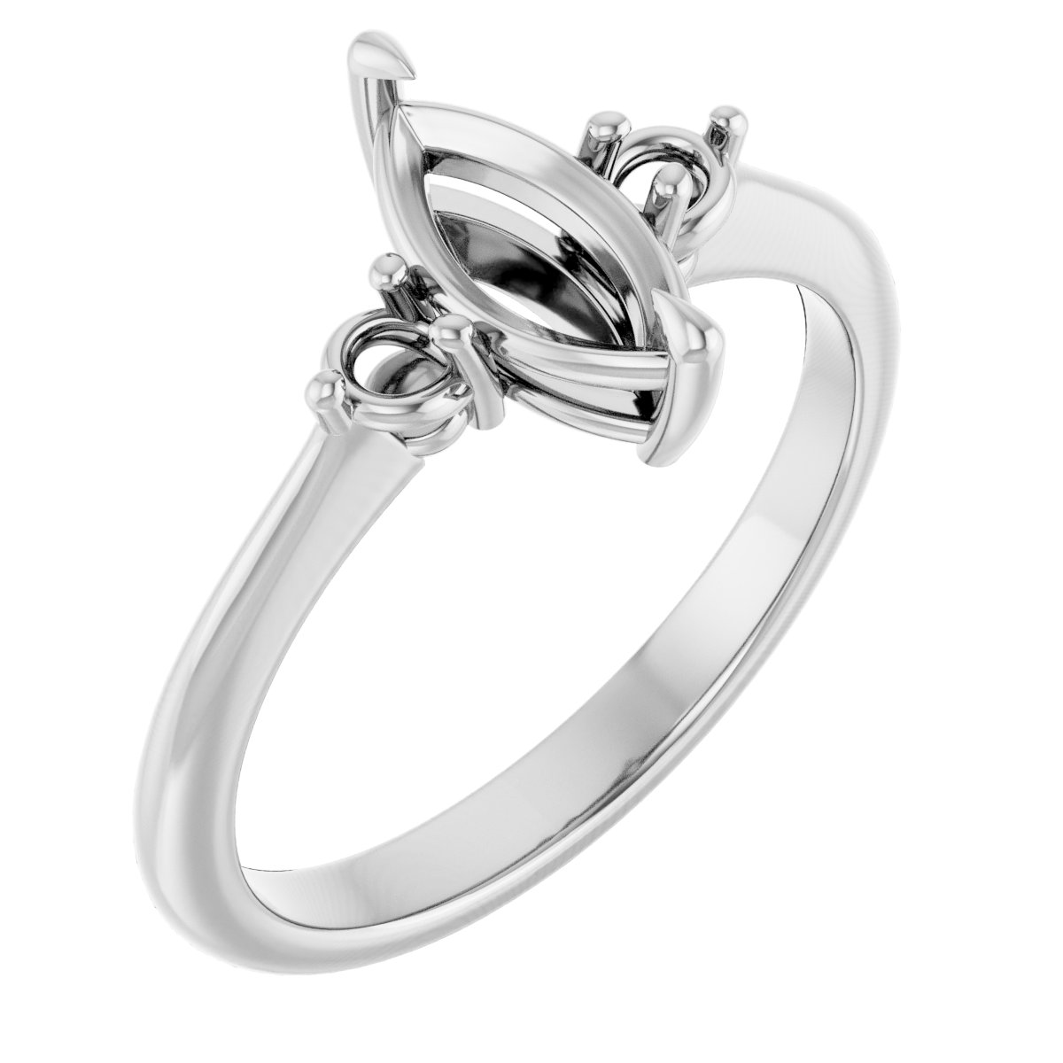 Claw-Prong Accented Engagement Ring