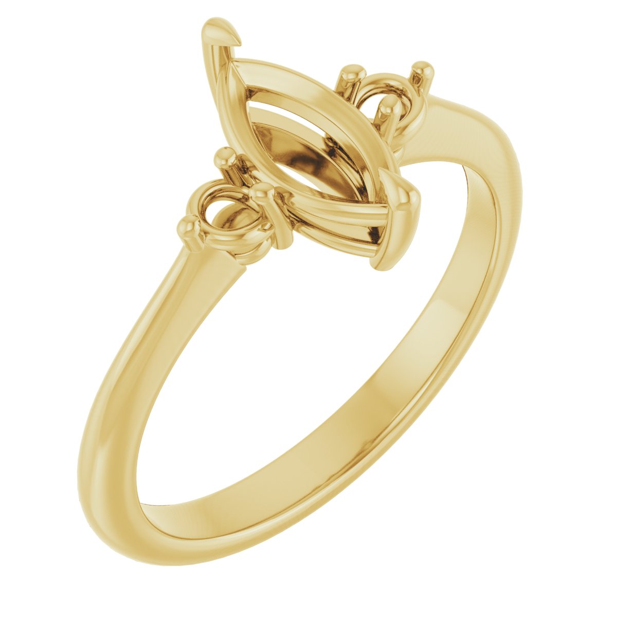 Claw-Prong Accented Engagement Ring