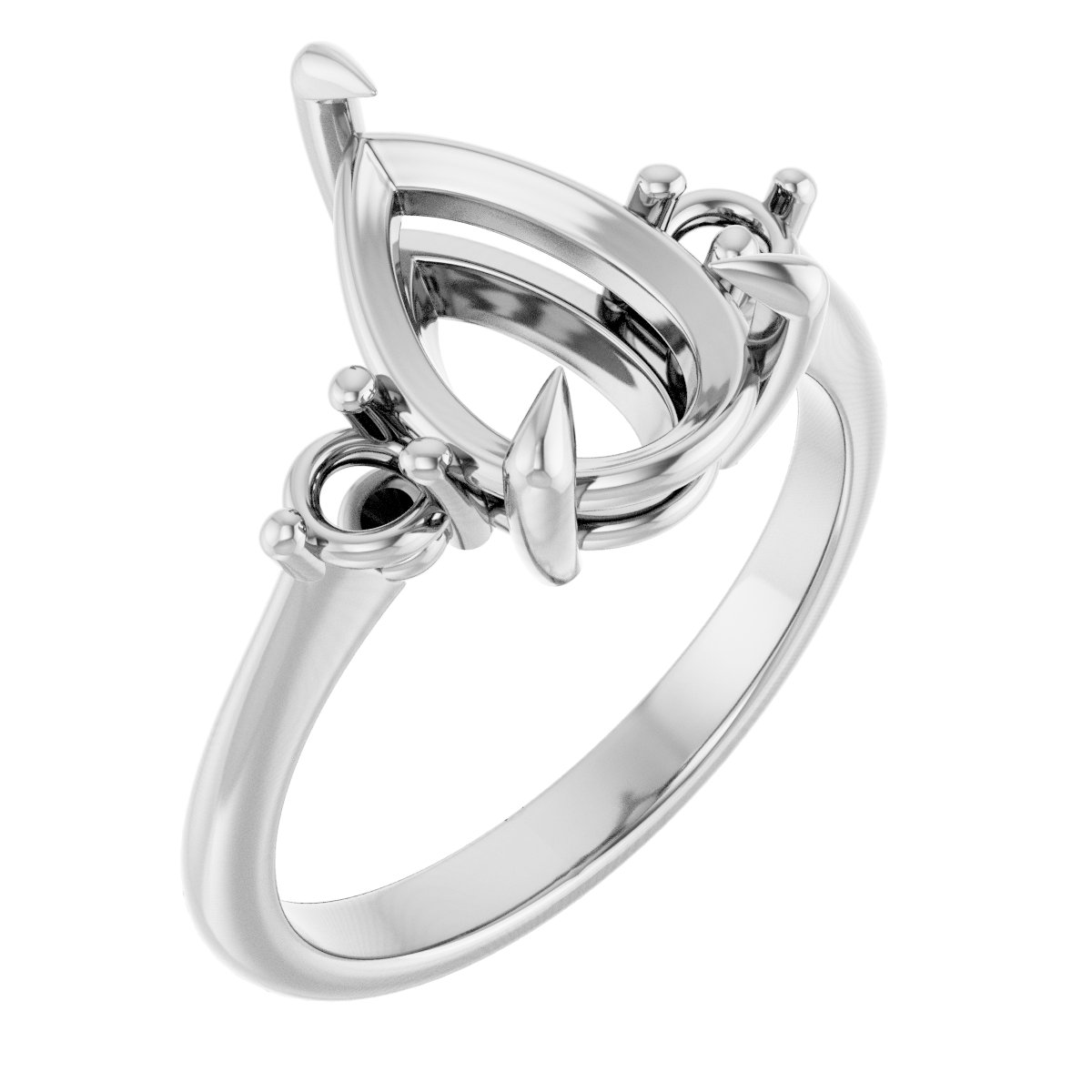 Claw-Prong Accented Engagement Ring