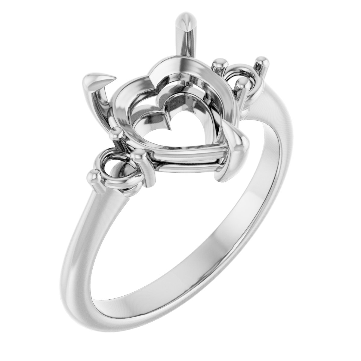 Claw-Prong Accented Engagement Ring