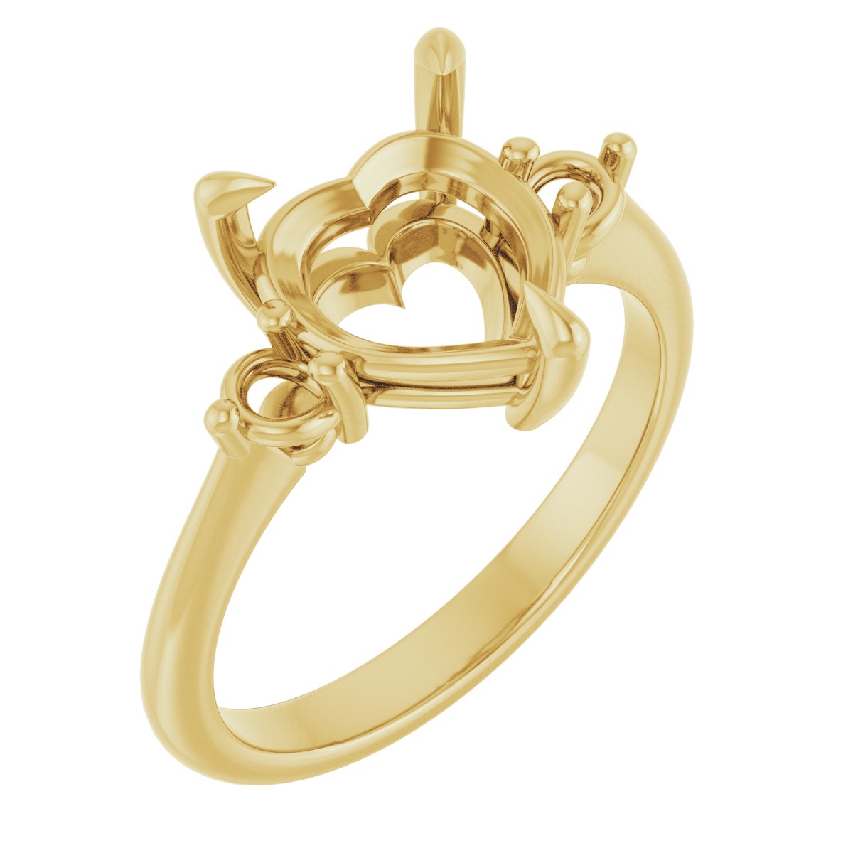 Claw-Prong Accented Engagement Ring