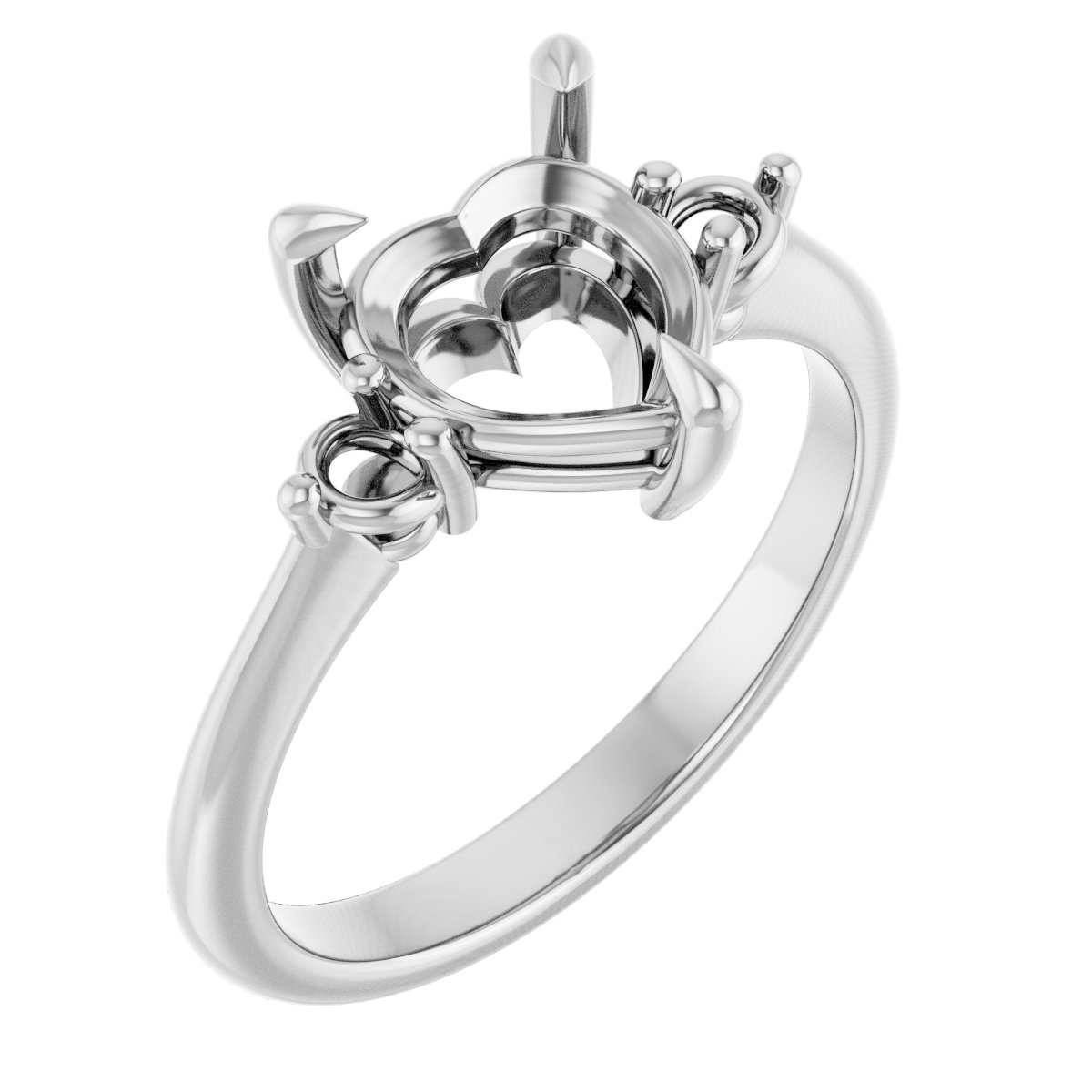 Claw-Prong Accented Engagement Ring