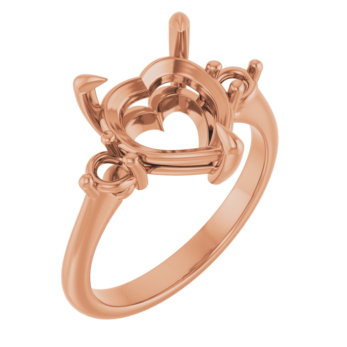 Claw-Prong Accented Engagement Ring