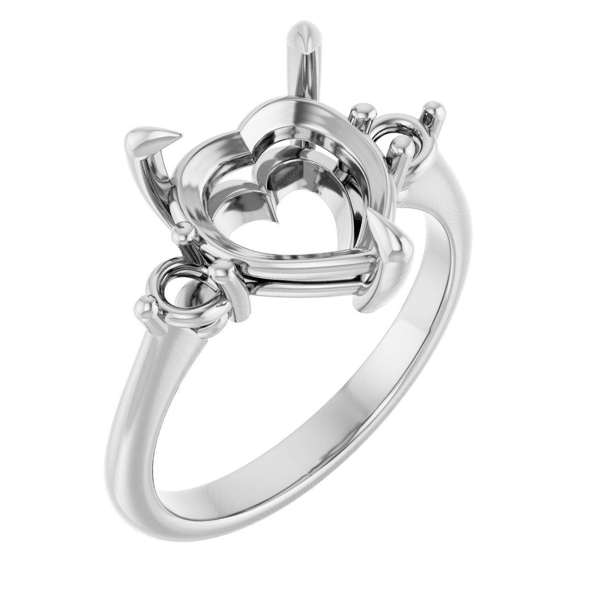 Claw-Prong Accented Engagement Ring