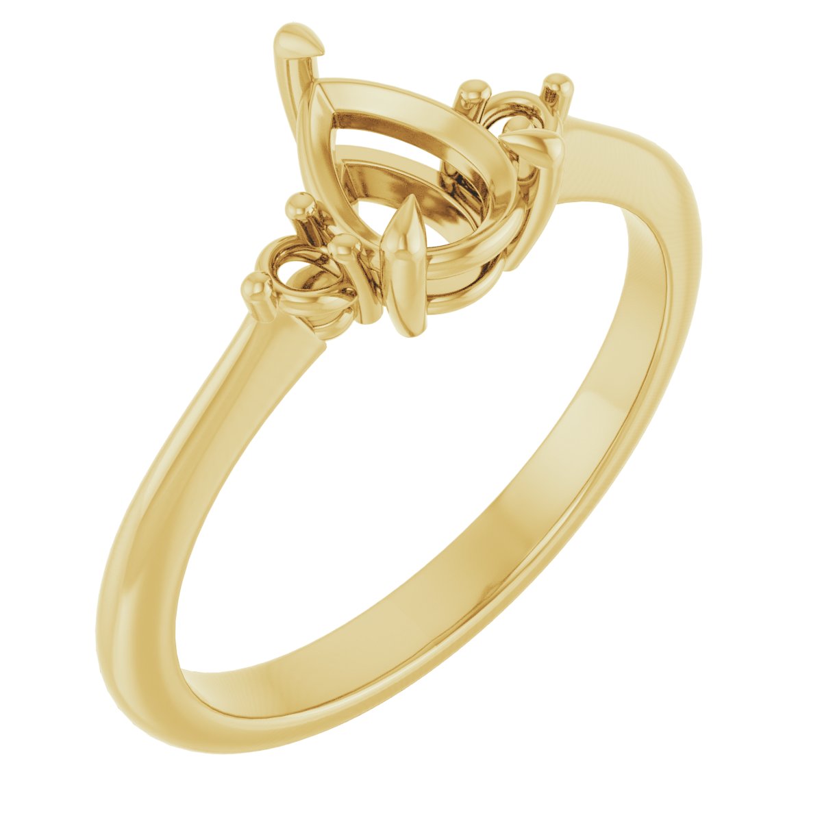 Claw-Prong Accented Engagement Ring
