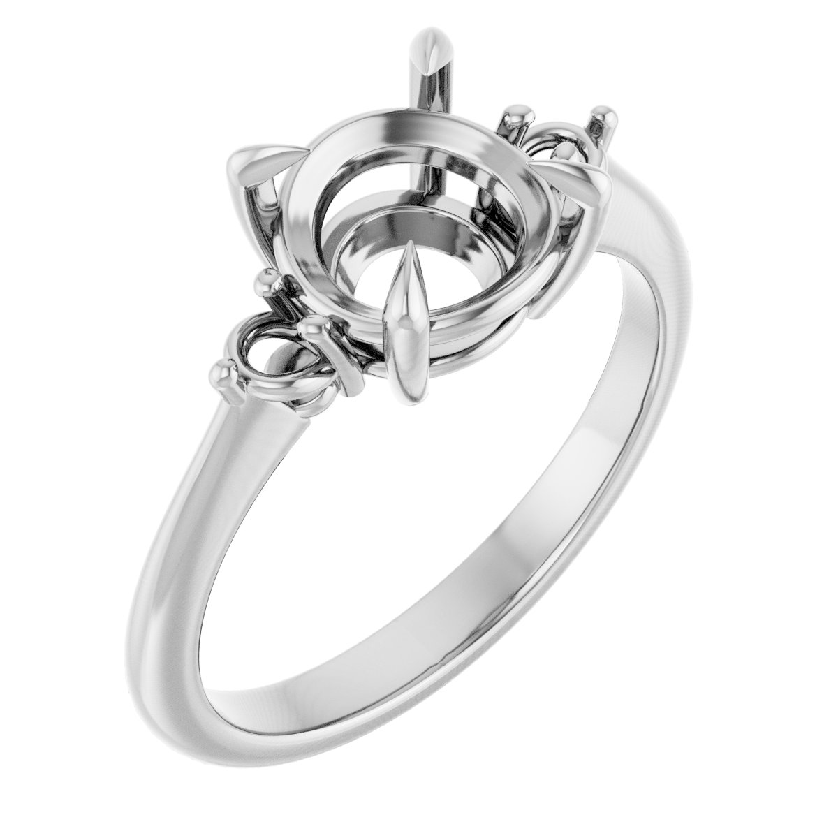 Claw-Prong Accented Engagement Ring