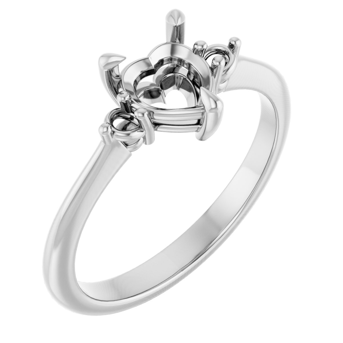 Claw-Prong Accented Engagement Ring