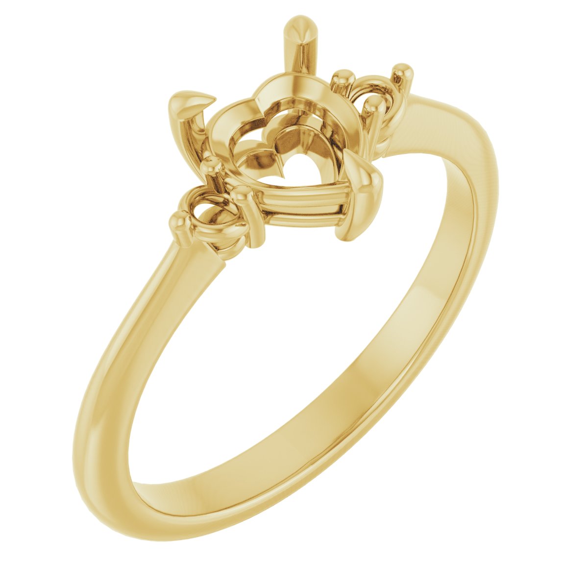 Claw-Prong Accented Engagement Ring