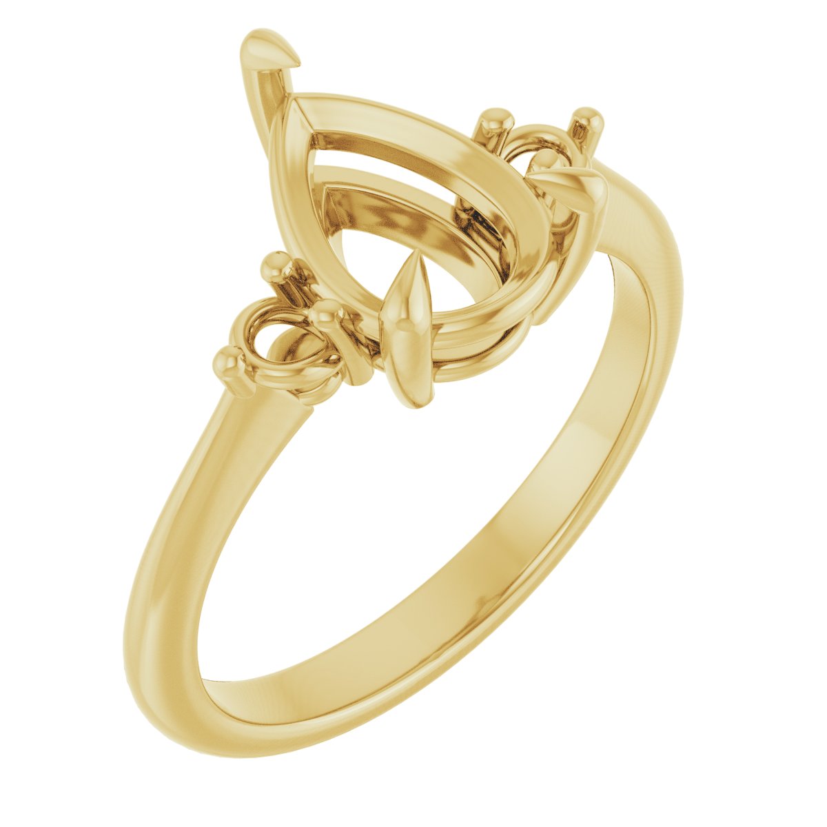 Claw-Prong Accented Engagement Ring