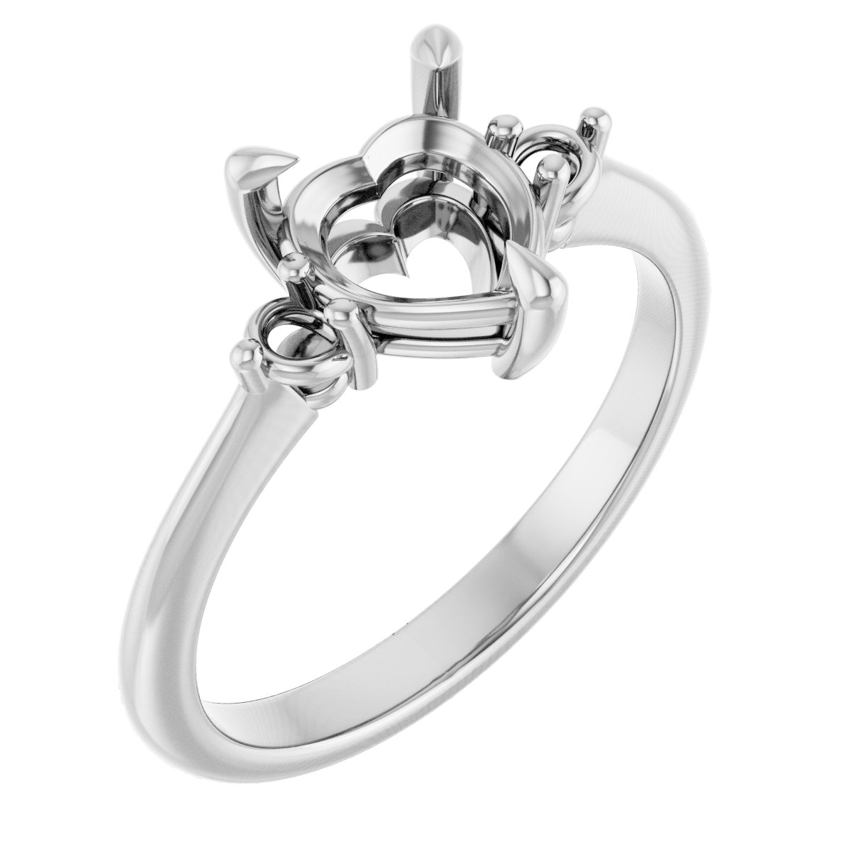 Claw-Prong Accented Engagement Ring