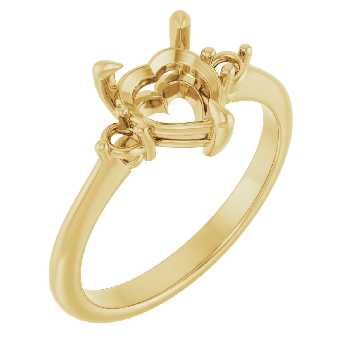 Claw-Prong Accented Engagement Ring