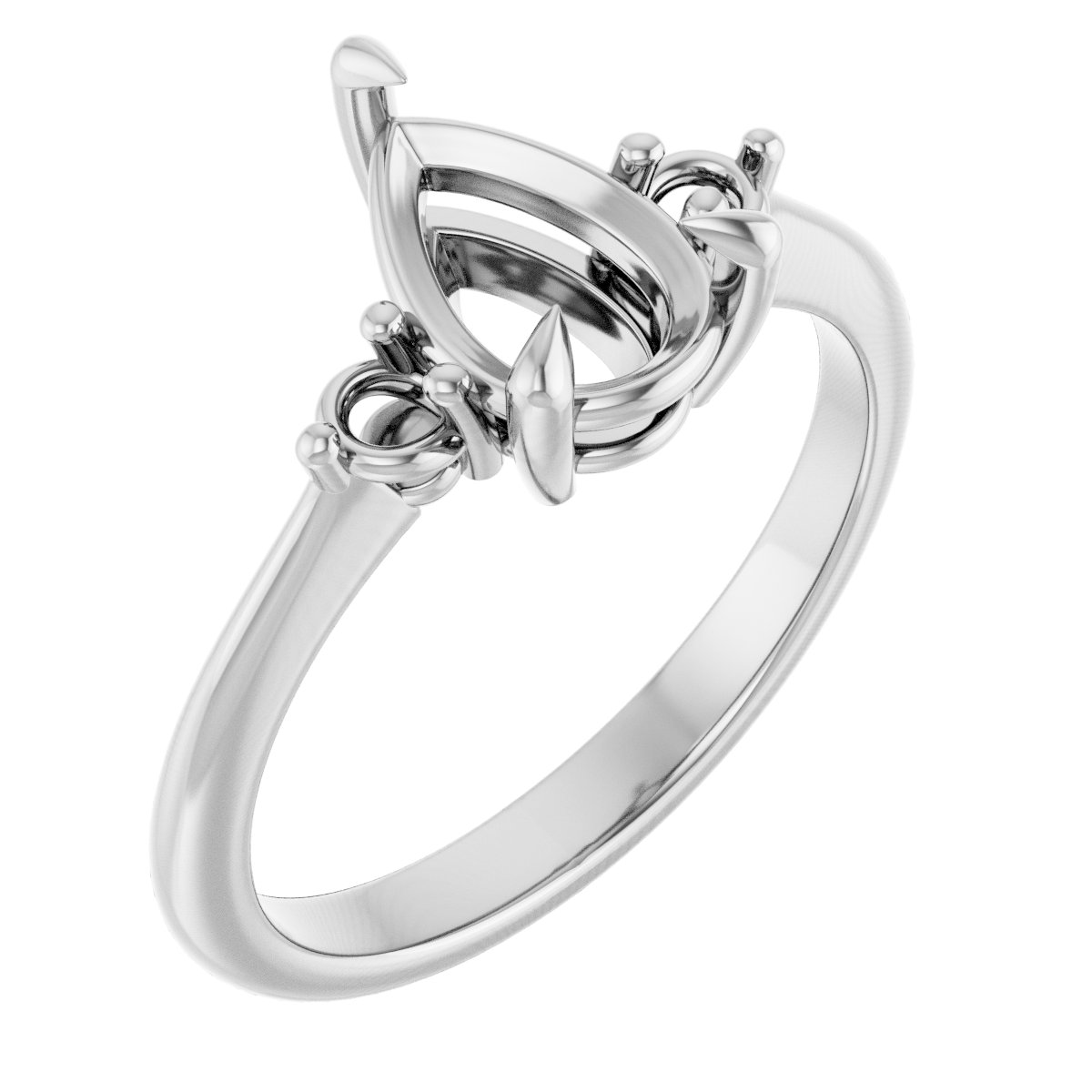 Claw-Prong Accented Engagement Ring