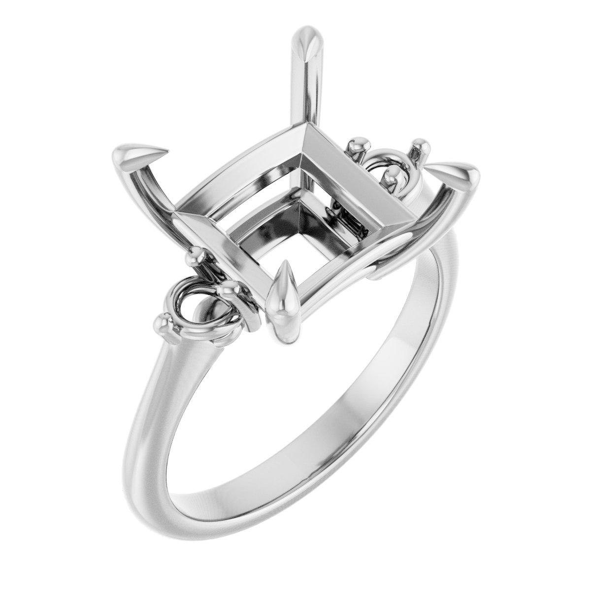 Claw-Prong Accented Engagement Ring