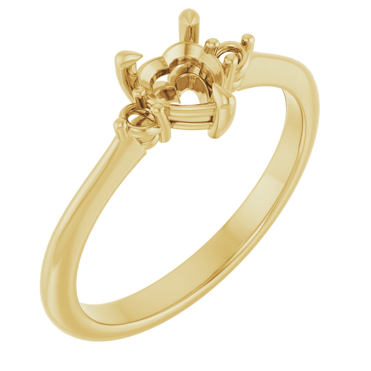 Claw-Prong Accented Engagement Ring