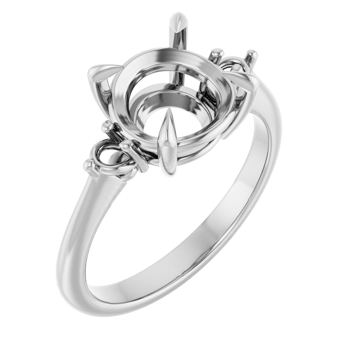 Claw-Prong Accented Engagement Ring