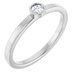 14K White 3 mm Natural Diamond Ring