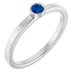 14K White 3 mm Lab-Grown Blue Sapphire Ring