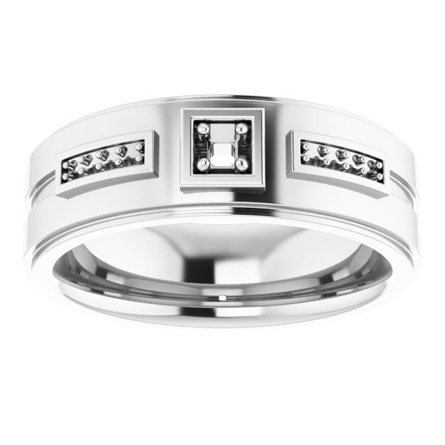 5 x 5 mm Square Mens Band Mounting view 3