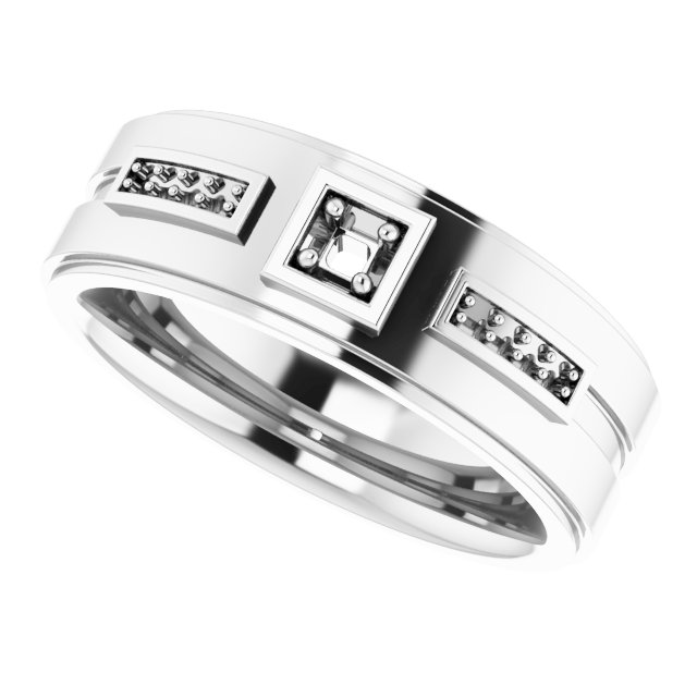 5 x 5 mm Square Mens Band Mounting view 5