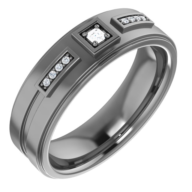 Platinum .08 CTW Diamond Mens Ring Size 11 Ref 16498464