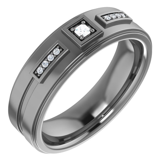 Platinum .08 CTW Diamond Mens Ring Size 11 Ref 16498476