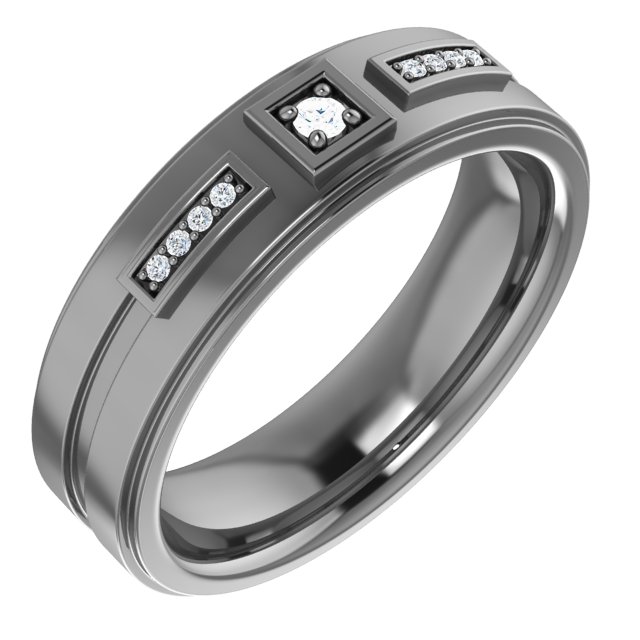 14K White .06 CTW Diamond Mens Ring Size 11 Ref 16498439