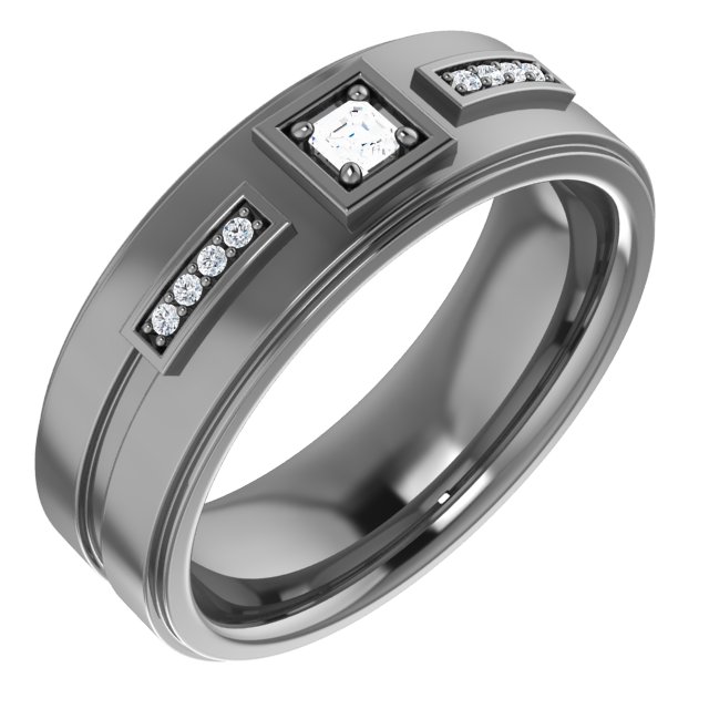 14K White .17 CTW Diamond Mens Ring Size 11 Ref 16498457