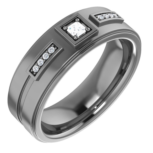14K White .17 CTW Diamond Mens Ring Size 11 Ref 16498468