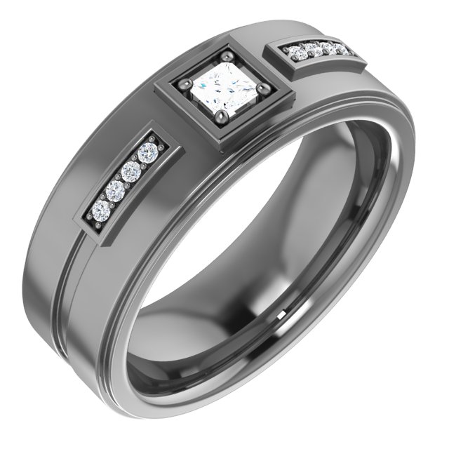 14K White .20 CTW Diamond Mens Ring Size 11 Ref 16498469