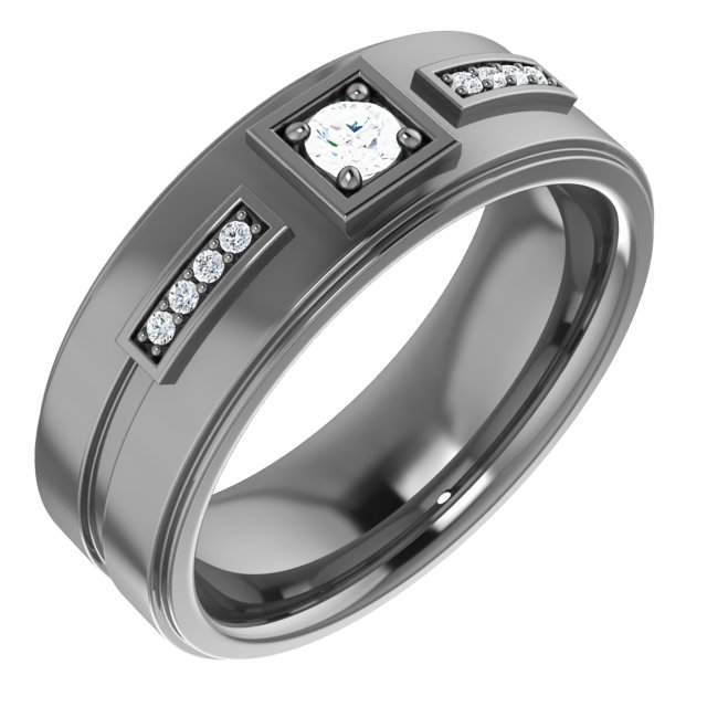 Platinum .20 CTW Diamond Mens Ring Size 11 Ref 16498454