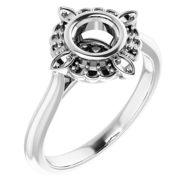 Bezel-Set Halo-Style Ring
