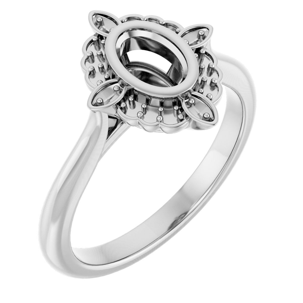 Bezel-Set Halo-Style Ring