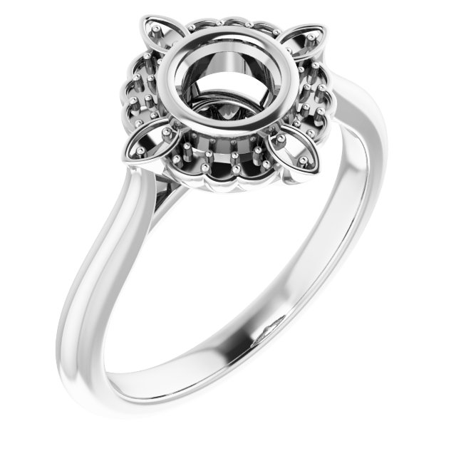 Bezel-Set Halo-Style Ring