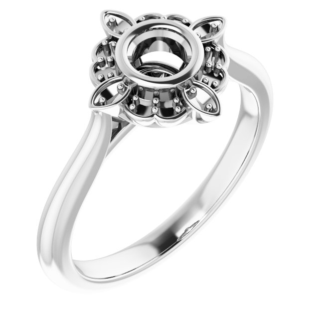Bezel-Set Halo-Style Ring