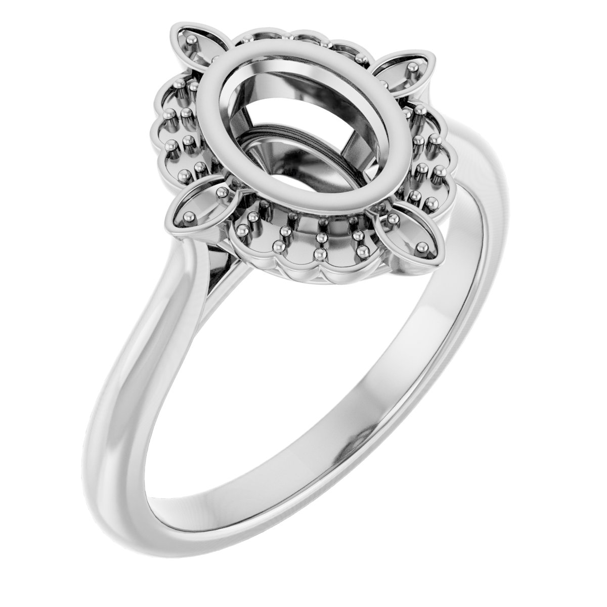 Bezel-Set Halo-Style Ring