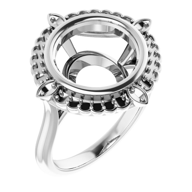 Bezel-Set Halo-Style Ring