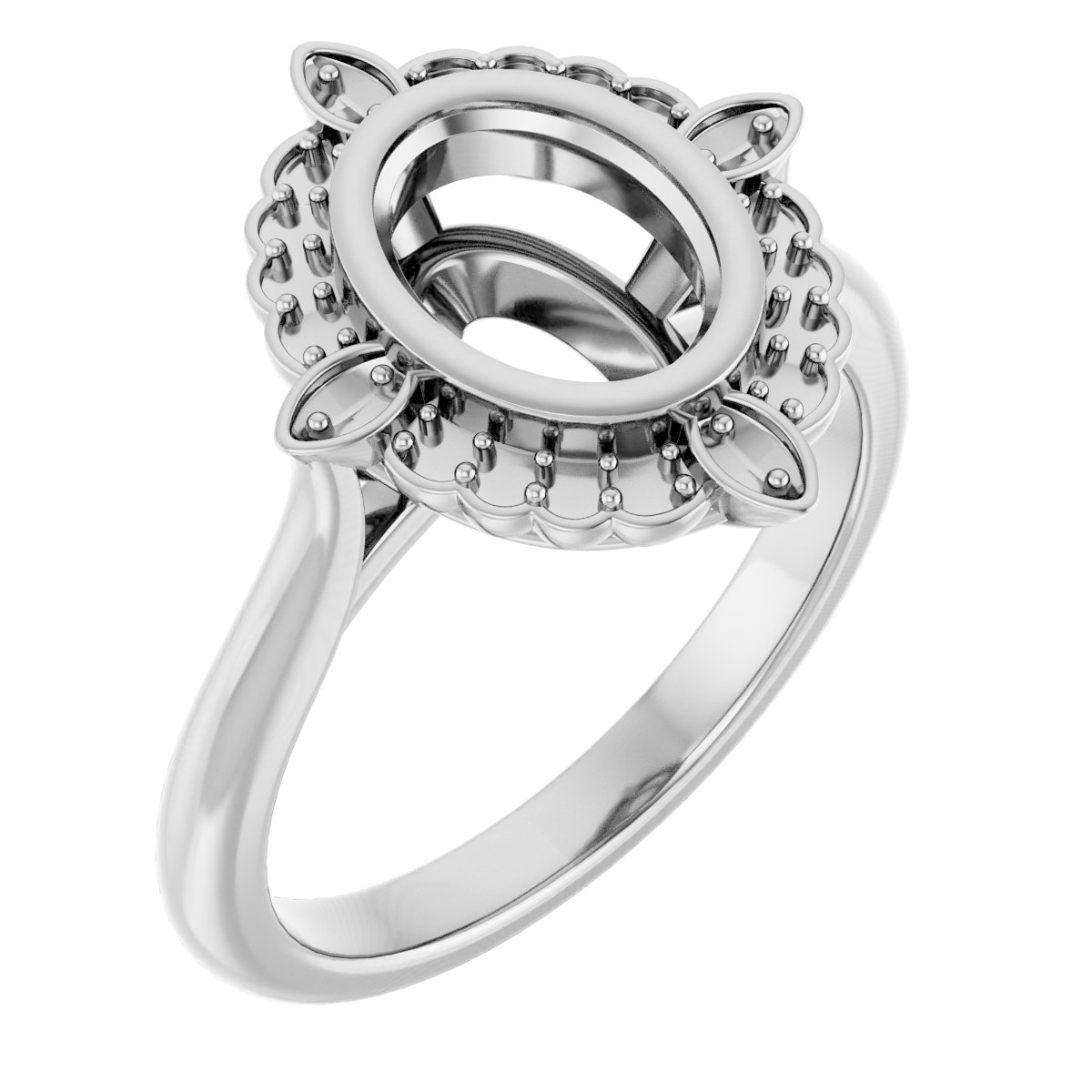 Bezel-Set Halo-Style Ring