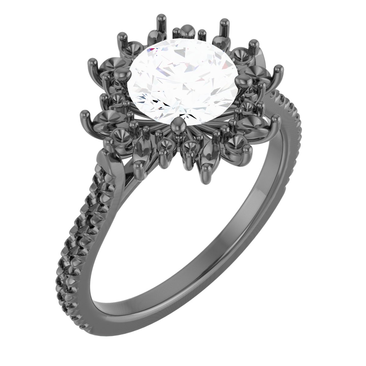French-set Halo-Style Engagement Ring or Band