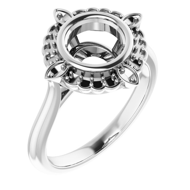 Bezel-Set Halo-Style Ring