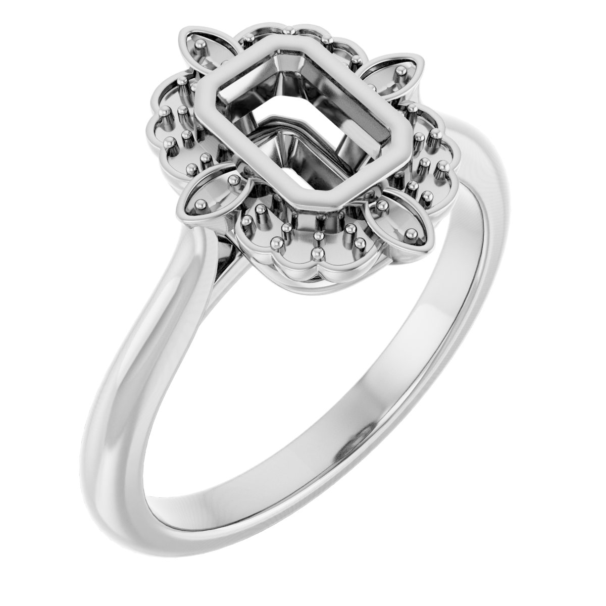 Bezel-Set Halo-Style Ring