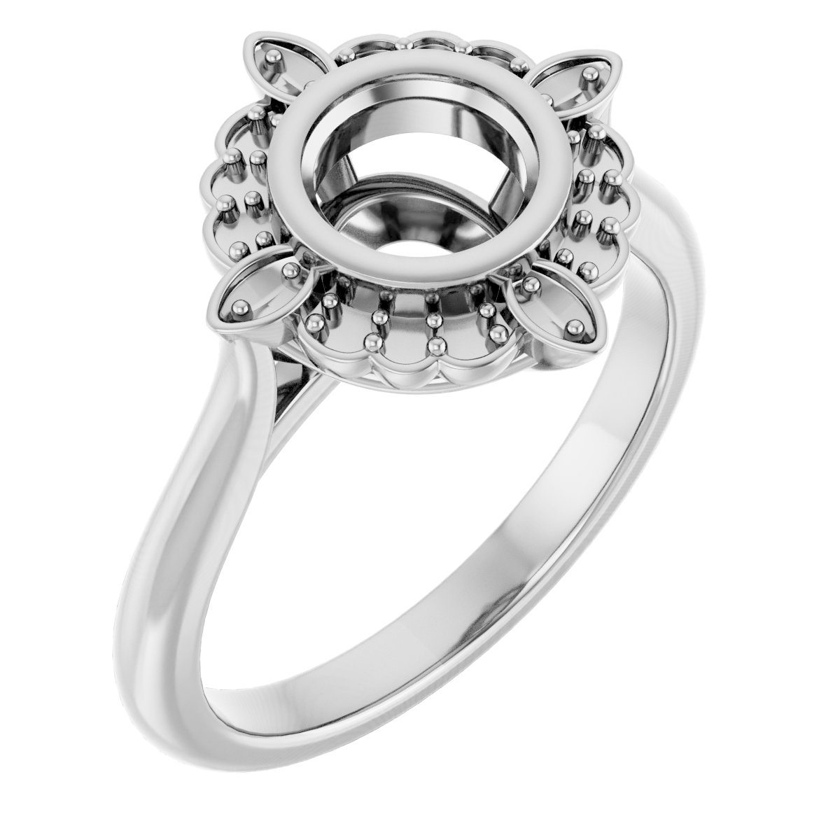 Bezel-Set Halo-Style Ring