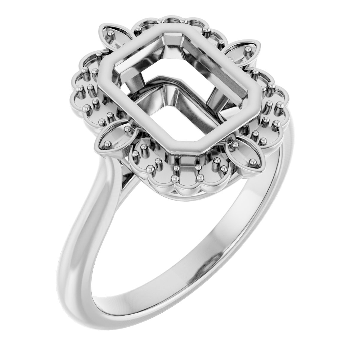 Bezel-Set Halo-Style Ring