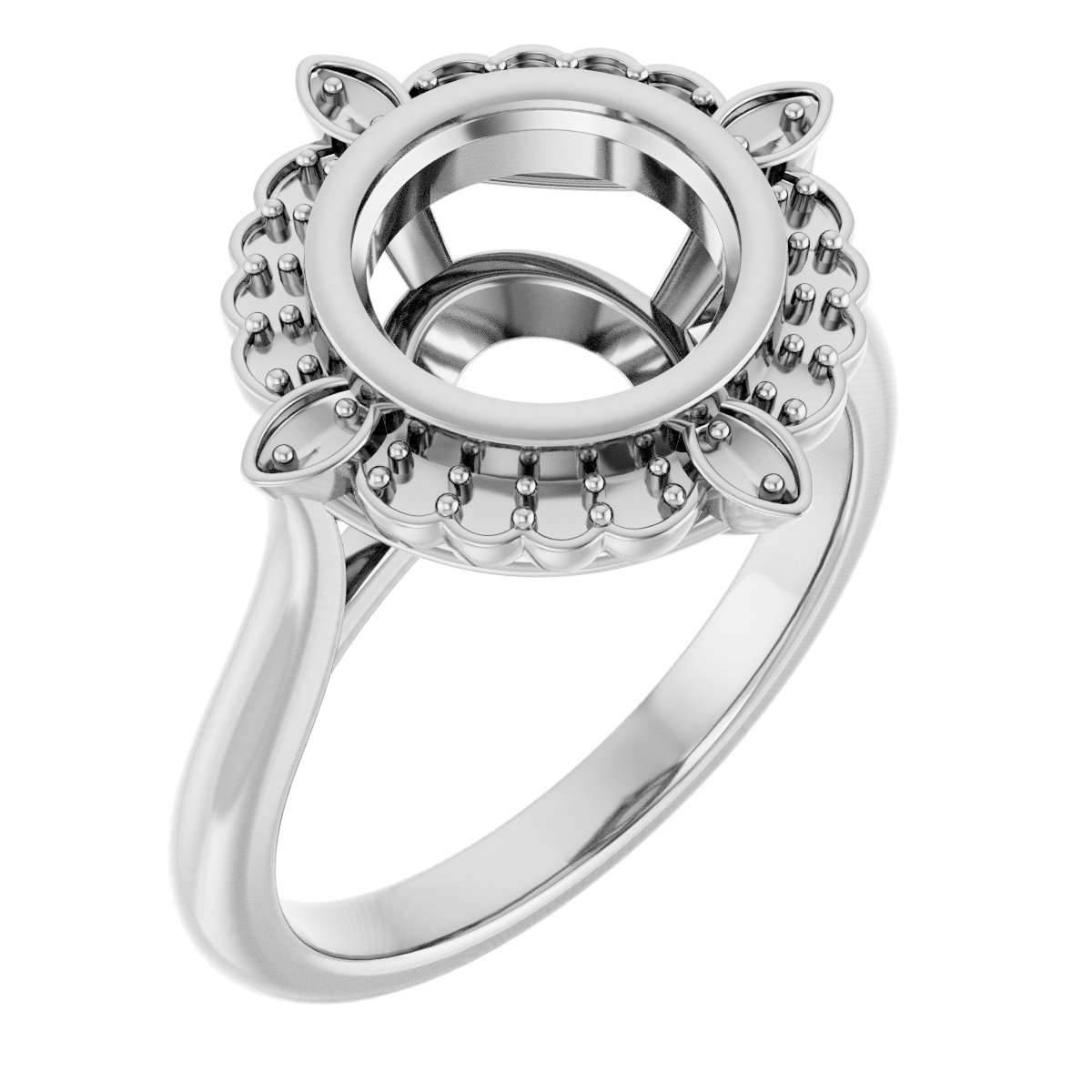 Bezel-Set Halo-Style Ring