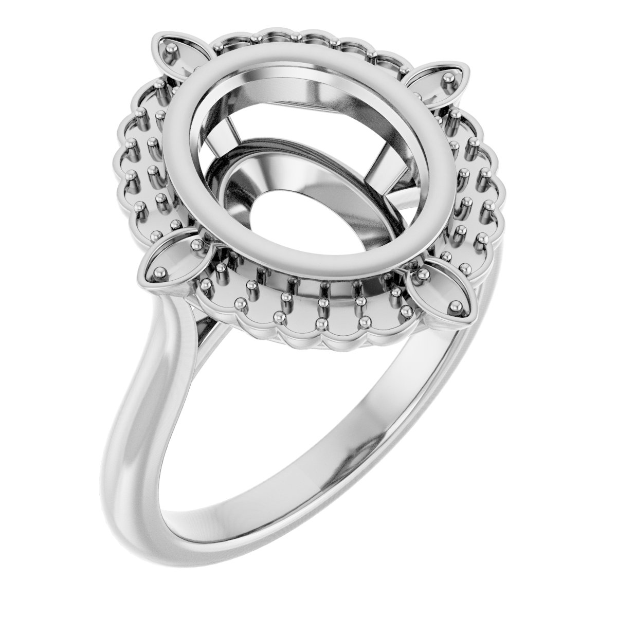 Bezel-Set Halo-Style Ring