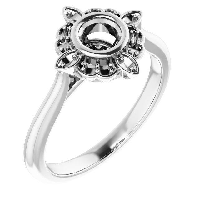 Bezel-Set Halo-Style Ring