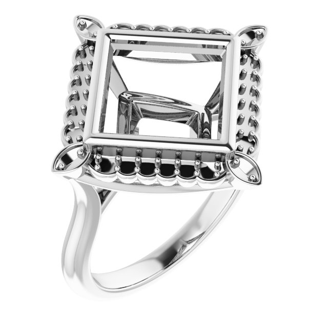 Bezel-Set Halo-Style Ring